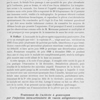 0803 - Page 783 - Séance du 25 juin 1924. Rapports. De l’emploi des bouillons-vaccins filtrés dans le traitement des pleurésies purulentes, par M. le Dr R. Marmasse / Traitement de l’arthrite à gonocoques par l’injection intra-articulaire de vaccin antigonococcique, par MM. Pierre Lombard, Maurice Béguet et Pierre Goinard