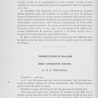 0822 - Page 802 - Séance du 25 juin 1924. Communication. Recherches sur un nouveau mode d’anesthésie générale, par M. Pierre Fredet et Mlle Régine Perlis / Présentations de malades. Deux autoplasties nasales, par M. L. Ombrédanne