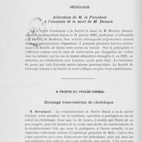 0832 - Page 812 - Séance du 2 juillet 1924. A propos de la correspondance / Nécrologie. Allocution de M. le Président à l’occasion de la mort de M. Denucé / A propos du procès-verbal. Drainage transvatérien du cholédoque