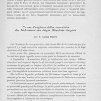 0859 - Page 839 - Séance du 2 juillet 1924. Présentations de malades. Fracture récente du cou-de-pied. Double fragment marginal postérieur. Ostéosynthèse par vissage. Excellent résultat anatomique et fonctionnel, par M. Antoine Basset / Un cas d’angiome diffus musculaire des fléchisseurs des doigts. Résultats éloignés par M. Louis Sauvé