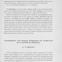 0861 - Page 841 - Séance du 2 juillet 1924. Présentations de malades. Gros cancer du rectum chez une jeune femme. Traitement parle radium. Bon résultat après deux ans et demi, par M. Alglave / Cinématisation d’un moignon d’amputation de l’avant-bras par le procédé de Pellegrini, par M. Mauclaire