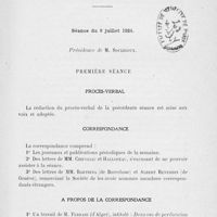 0863 - Page 843 - Séance du 9 juillet 1924. Première séance. Procès-verbal / Correspondance / A propos de la correspondance