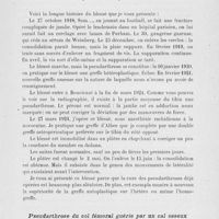 0885 - Page 865 - Séance du 9 juillet 1924. Deuxième séance. Présentations de malades. Pseudarthrose ancienne du tibia déjà opérée à plusieurs reprises sans succès, opérée et guérie par greffe d’Albee et greffe ostéopériostique, par M. Ch. Dujarier / Pseudarthrose du col fémoral guérie par un cal osseux grâce à la greffe ostéopériostique, par M. Ch. Dujarier