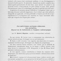 0922 - Page 902 - Séance du 15 octobre 1924. Deuxième séance. Communications. Kyste du mésentère, par M. le Dr Le Moniet / Les anévrismes aortiques silencieux, non pulsatiles, dépourvus de battements à l’examen radioscopique, par M. Gabriel Miginiac
