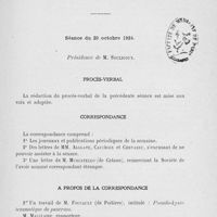 0941 - Page 921 - Séance du 22 octobre 1924. Procès-verbal / Correspondance / A propos de la correspondance