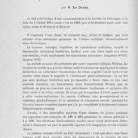 0960 - Page 940 - Séance du 22 octobre 1924. Communications. Anévrisme de l’artère axillaire gauche traité par des injections sous-cutanées de sérum gélatiné. Bon résultat constaté plus de dix-neuf ans après la fin du traitement, par M. Le Dentu