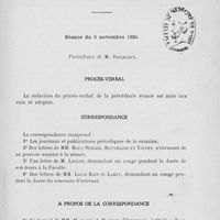 1003 - Page 983 - Séance du 5 novembre 1924. Procès-verbal / Correspondance / A propos de la correspondance