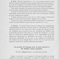 1108 - Page 1088 - Séance du 26 novembre 1924. Communications. L’action des rayons X sur les kystes hydatiques, par M. José Arcé / La position de Depage pour la cure opératoire des fistules vésico-vaginales, par M. J. Abadie