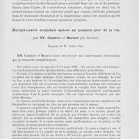 1133 - Page 1113 - Séance du 3 décembre 1924. Rapports. La résection du nerf phrénique dans le traitement de la tuberculose pulmonaire, par MM. Maurer, J. Rolland et G. Valtis / Encéphalocèle occipitale opérée au premier jour de la vie, par MM. Combier et Murard