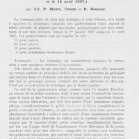 1323 - Page 1295 - Séance du 1er Décembre 1937. Communications. Réflexions à propos de 121 gastrectomies (Statistique intégrale des cas opérés entre le 1er janvier 1932 et le 15 avril 1937) par MM. P. Moure, Orsoni et R. Boncour