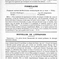 0014 - Page 10 - Académies et sociétés savantes. Société de chirurgie. Séance du 28 décembre / Formulaire. Pommade contre les éruptions syphilitiques de la face. - Diday / Nouvelles de l'étranger. Nominations / Feuilleton. Harvey et la circulation du sang
