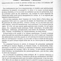 0017 - Page 13 - Sommaire / Diabète. - Médicaments. - Médications. Communication faite à la Société de médecine de Paris dans sa séance du 10 décembre 1887. Par M. le docteur Coignard