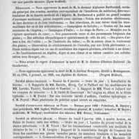 0040 - Page 36 - Courrier. Bureau de bienfaisance de Lyon / Nécrologie [Alphonse Bertherand / Giberton-Dubreuil (de Courbevoie) / Bruquier] / Société médico-pratique / Société d'hydrologie médicale de Paris / Société de médecine légale