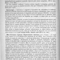 0060 - Page 56 - Revue des journaux. Revue des journaux Allemands. Goitre : Extirpation ; cachexie strumiprive ; ligature d'artères (Wiener med. Blatter, n° 46, 1886) / Gynécologie (Deutsch med. Zeit. n° 85, 1886) / Hystérectomie vaginale. Néphrectomie. Guérison, par J. Schmidt (Die drainirung der peritonealhöhle, page 239. Stuttgart, 1881, Enke)