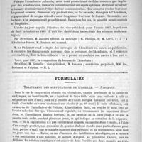 0063 - Page 59 - Académies et sociétés savantes. Académie des sciences / Formulaire. Traitement des suppurations de l'oreille. - Ayzaguer / Courrier