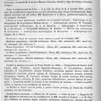 0116 - Page 108 - Courrier / Nécrologie [Bézin (de Toulouse) / Maurice Valentin] / École d'anthropologie de Paris / Statistique vitale de quelques villes pendant le mois de novembre 1887 / Société de médecine pratique de Paris (fondée en 1804) / Société médico-pratique