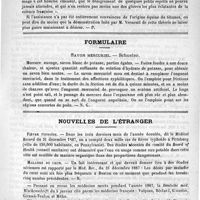 0143 - Page 135 - Variétés. Conférences de l'association française pour l'avancement des sciences / Formulaire. Savon mercuriel. - Schuster / Nouvelles de l'étranger. Fièvre typhoïde / Maladies du coeur