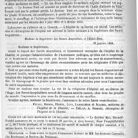 0156 - Page 148 - Courrier. Laïcisation de l'hôpital de la Charité / Cours sur les eaux minérales et les maladies chroniques / Nécrologie [Cassoulet (de Bordeaux) / Darbon (de Preignac)]