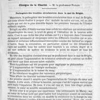 0257 - Page 249 - Sommaire / Clinique de la Charité. - M. le professeur Potain. Pathogénie des troubles circulatoires dans le mal de Bright