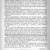 0276 - Page 268 - Clinique de la Charité. - M. le professeur Potain. Pathogénie des troubles circulatoires dans le mal de Bright / Feuilleton. Causerie. La syphilis dans les romans, à propos de La plus jolie femme de Paris. - Un singulier mode de propagation de la syphilis. - Racontars sur l'incendie de la Faculté. - La discorde dans le camp homoeopathique de Berlin [Simplissime] / Pommade contre les gerçures des lèvres. - Monin