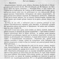 0281 - Page 273 - Sommaire / Fibromes utérins. - Hystérectomie vaginale. - Coma urémique, par L.-G. Richelot