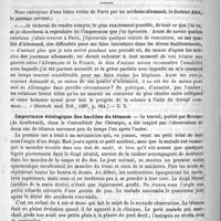 0300 - Page 292 - Bibliothèque. Botanique populaire illustrée. - Flore pittoresque de la France - Anatomie - Physiologie - Classification - Description des plantes indigènes et cultivées, au point de vue de l'agriculture, de l'horticulture et de la sylviculture, publiée sous la direction de J. Rothschild, avec la concours de MM. Gustave Heuzé..., Bouquet de la Grye..., Stanislas Meunier..., J. Pizzetta..., B. Verlot... - Paris, J. Rothschild, éditeur / Revue des journaux (Deutsch. med. Zeit., 1887, p. 664) / Importance étiologique des bacilles du tétanos