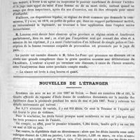 0315 - Page 307 - Académies et sociétés savantes. Académie de médecine. Séance du 21 février 1888 / Nouvelles de l'étranger. Épidémies des mois de mai et juin 1887 en Italie / Courrier