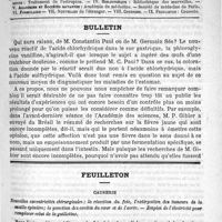 0317 - Page 309 - Comité de rédaction / Sommaire / Bulletin / Feuilleton. Causerie. Nouvelles excentricités chirurgicales : la résection du foie, l'extirpation des tumeurs de la moelle épinière ; la ponction des cavités du coeur et de l'aorte. - Emploi de l'électricité pour remplacer celui de la guillotine