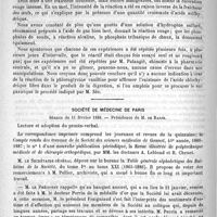 0326 - Page 318 - Académies et sociétés savantes. Académie de médecine. Addition à la séance du 21 février 1888 / Société de médecine de Paris. Séance du 11 février 1888