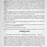 0327 - Page 319 - Académies et sociétés savantes. Société de médecine de Paris. Séance du 11 février 1888 / Formulaire. Traitement des pustules varioliques des paupières. - Charvot / Nouvelles de l'étranger / Nominations