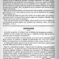 0328 - Page 320 - Nouvelles de l'étranger. Nominations / Les chambres médicales allemandes / Courrier / Écho de la solennité de colombier / Société médico-pratique