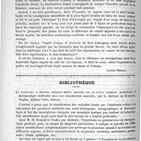 0382 - Page 374 - Note pour servir à l'histoire des traumas du coeur [Lucien Deniau] / Bibliothèque. La patologia e terapia speciale medica esposte con un nuovo indirizzo (pathologie et thérapeutique médicales avec une classification nouvelle), par le docteur de Dominicis. Naples, Alfonso Valle, éditeur