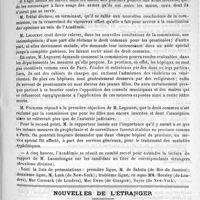0387 - Page 379 - Académies et sociétés savantes. Académie de médecine. Séance du 6 mars 1888 / Nouvelles de l'étranger / Courrier