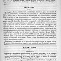 0389 - Page 381 - Comité de rédaction / Sommaire / Bulletin / Feuilleton. Chronique. Insuffisance de l'enseignement syphiligraphique en France et à l'étranger. - La réglementation de la prostitution à Honolulu. - Diminution considérable de la rage en Bavière ; adoption du système répressif de ce pays par la France. - Société de fécondation artificielle en déconfiture. - Les fumeurs d'opium à Londres