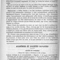 0406 - Page 398 - Placenta ; granulations crétacées ; adhérence. Angio-sclérose. Souffle placentaire. Communication faite à la Société de médecine de Paris, dans la séance du 28 janvier 1888, par P. Duroziez / Académies et sociétés savantes. Société de chirurgie. Séance du 7 mars