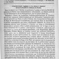 0437 - Page 429 - Comité de rédaction / Sommaire / L'hystérectomie vaginale et les pinces à demeure devant la Société de médecine de Berlin