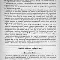 0443 - Page 435 - Thérapeutique. Médicaments anciens et nouveaux. Par M. le docteur L. Raynaud / Hydrologie médicale. Brides-les-Bains