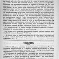 0447 - Page 439 - Nouvelles de l'étranger. M. Pasteur et la Nouvelle-Galles-du-Sud / Courrier. Association générale de prévoyance et de secours mutuels des médecins de France