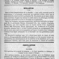 0473 - Page 465 - Comité de rédaction / Sommaire / Bulletin / Feuilleton. Causerie. Cause mystérieuse de la maladie du kronprinz. - Le furor operativus en Allemagne. - Comment on nous connaît à l'étranger