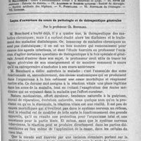 0485 - Page 477 - Comité de rédaction / Sommaire / Leçon d'ouverture du cours de pathologie et de thérapeutique générales. Par le professeur Ch. Bouchard