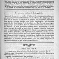 0497 - Page 489 - Comité de rédaction / Sommaire / Les nouveaux traitements de la phthisie / Feuilleton. Prenez mon eau