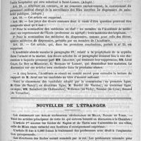 0511 - Page 499 - Académies et sociétés savantes. Académie de médecine. Séance du 27 mars 1888 / Nouvelles de l'étranger. Loi concernant les écoles supérieures vétérinaires de Milan, Naples et Turin