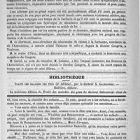 0520 - Page 508 - Le Congrès de l'Association française pour l'avancement des sciences, à Oran / Bibliothèque. Traité des maladies des Yeux (3e édition), par le docteur X. Galezowski. - Baillière, éditeur / Feuilleton. Prenez mon eau