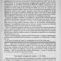 0521 - Page 509 - Bibliothèque. Traité des maladies des Yeux (3e édition), par le docteur X. Galezowski. - Baillière, éditeur / Feuilleton. Prenez mon eau / Traitement externe du lichen. - E. Vidal