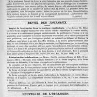 0547 - Page 535 - Association française pour l'avancement des sciences. Session d'Oran, du 29 Mars au 3 Avril 1888 (A suivre.) / Revue des journaux. Emploi de l'antipyrine dans la pratique obstétricale (The med. Rec., 14 janv. 1888) / L'intoxication iodoformique, par Duret. (Société anatomo-clinique de Lille, 16 novembre 1887) / Nouvelles de l'étranger / Courrier. Académie de médecine.