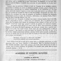 0583 - Page 567 - Bibliothèque. La seconde enfance, Guide hygiénique des mères et des personnes appelées à diriger l'éducation de la jeunesse, par le docteur E. Périer. (Petite bibliothèque médicale à 2 francs de volume) / Académies et sociétés savantes. Académie de médecine. Séance du 10 avril 1888