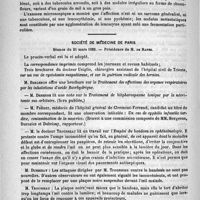0610 - Page 594 - Académies et sociétés savantes. Académie des sciences / Société de médecine de Paris. Séance du 24 mars 1888