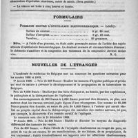 0611 - Page 595 - Académies et sociétés savantes. Société de médecine de Paris. Séance du 24 mars 1888 / Formulaire. Pommade contre l'ophthalmie blennorrhagique. - Leahy / Nouvelles de l'étranger / Courrier. Asile d'aliénés