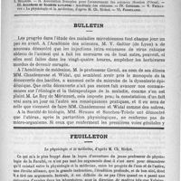 0637 - Page 621 - Comité de rédaction / Sommaire / Bulletin / Feuilleton. La physiologie et la médecine, d'après M. Ch. Richet