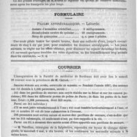 0660 - Page 644 - Hydrologie médicale. Eaux de Prades (Ardèche) / Formulaire. Pilules antinévralgiques. - Laborde / Courrier / Secours publics aux noyés, asphyxiés et blessés